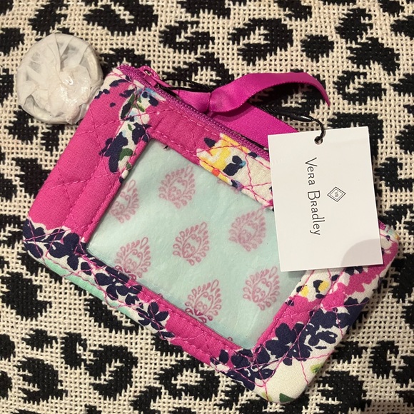 Vera Bradley Handbags - Vera Bradley Pink and Blue Floral ID Case Pouch